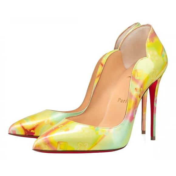 Christian Louboutin Hot Chick 100 Patent Loubi In California Heel Pump 38.5